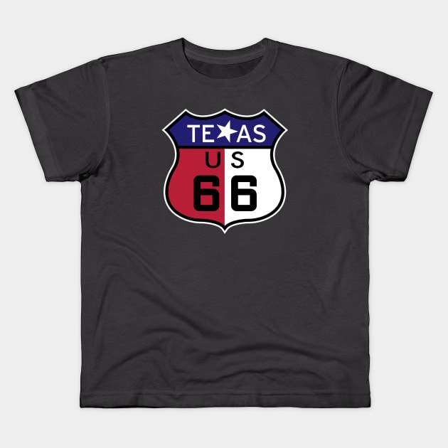 Route 66 Texas Kids T-Shirt by DesignWise